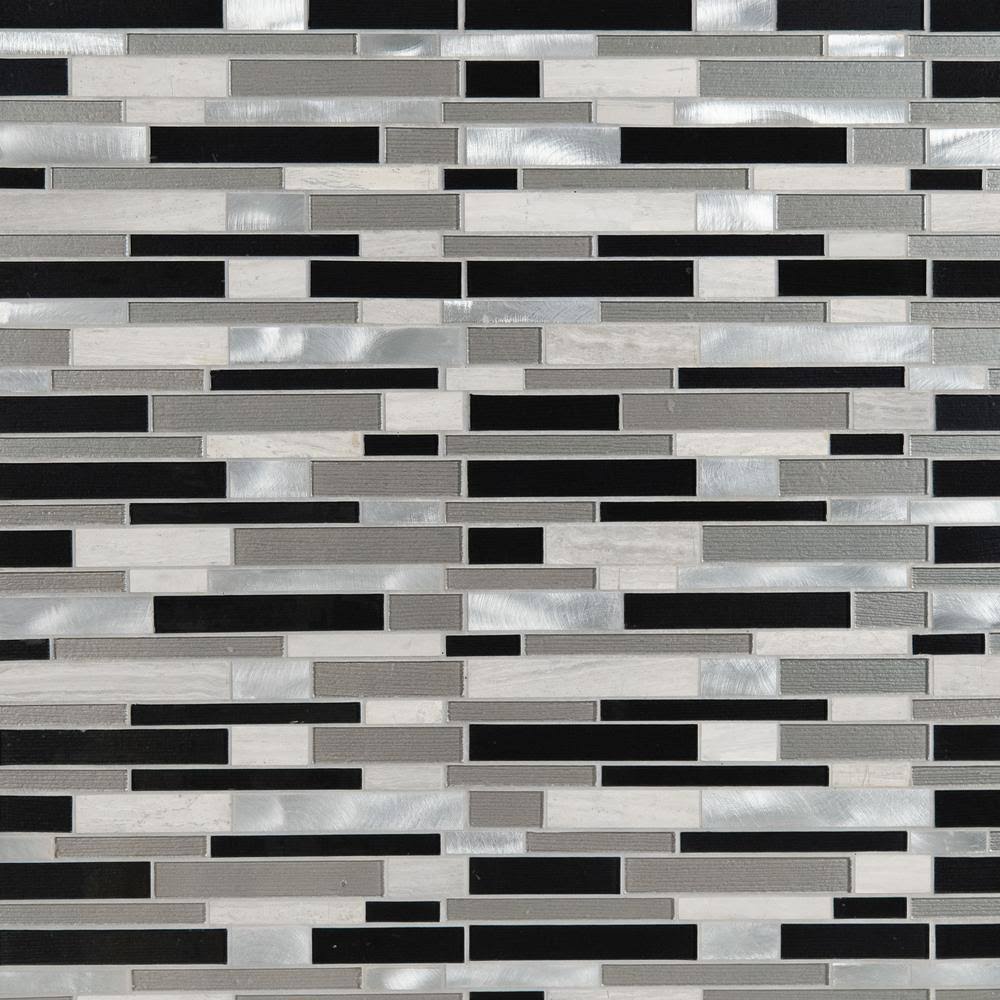 12 in. x 12 in. x 4 mm Glass Stone and Metal Mesh-Mounted Mosaic Tile T827129