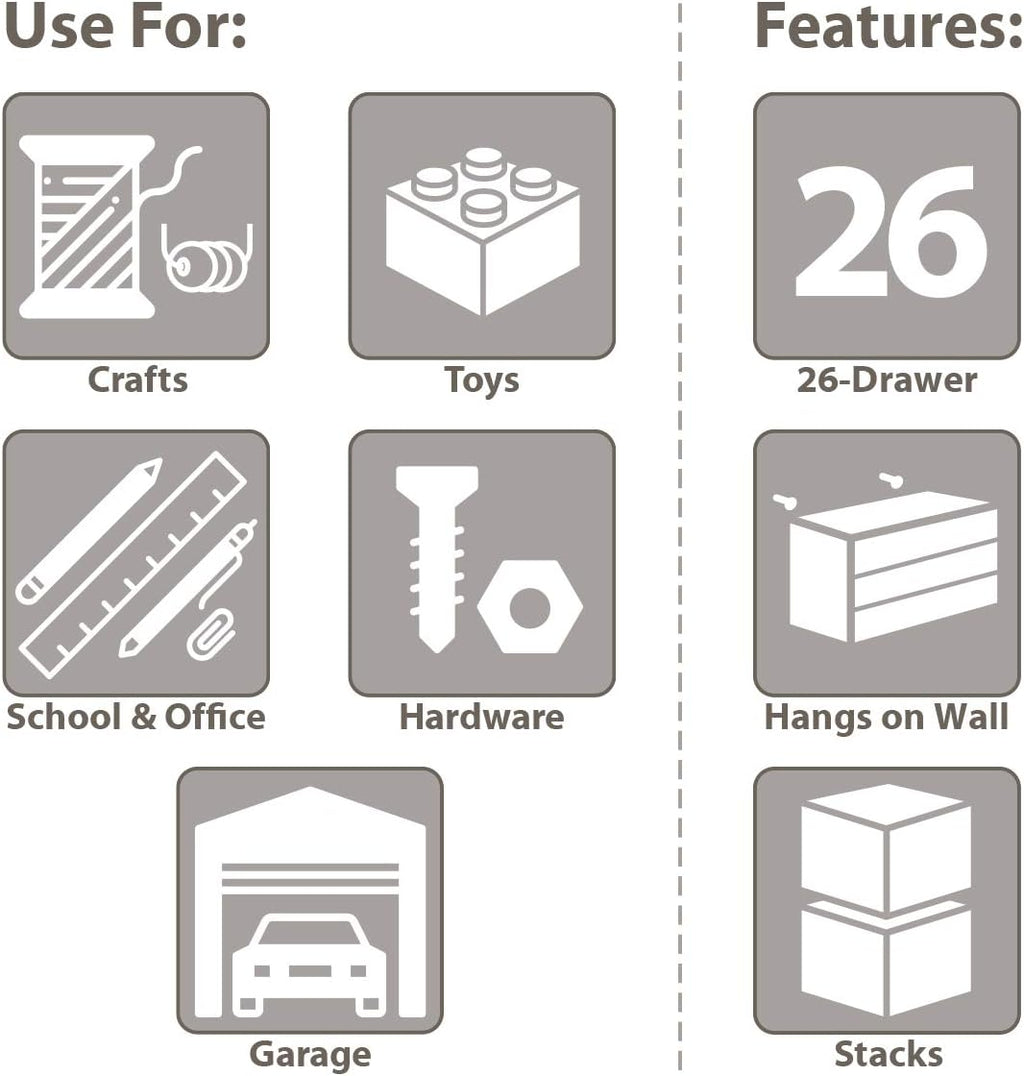 26-Drawer Plastic Parts Storage Cabinet I31292