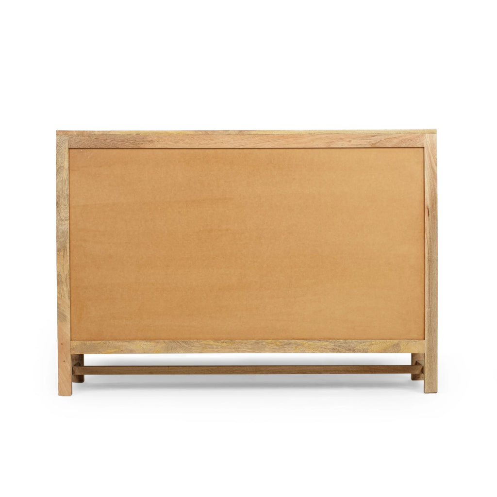 2 Door Mango Wood Cabinet with Wicker Caning N6466