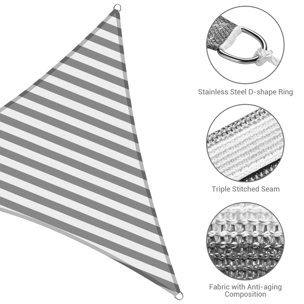 Gray+White Triangle Sun Shade Sail K940236