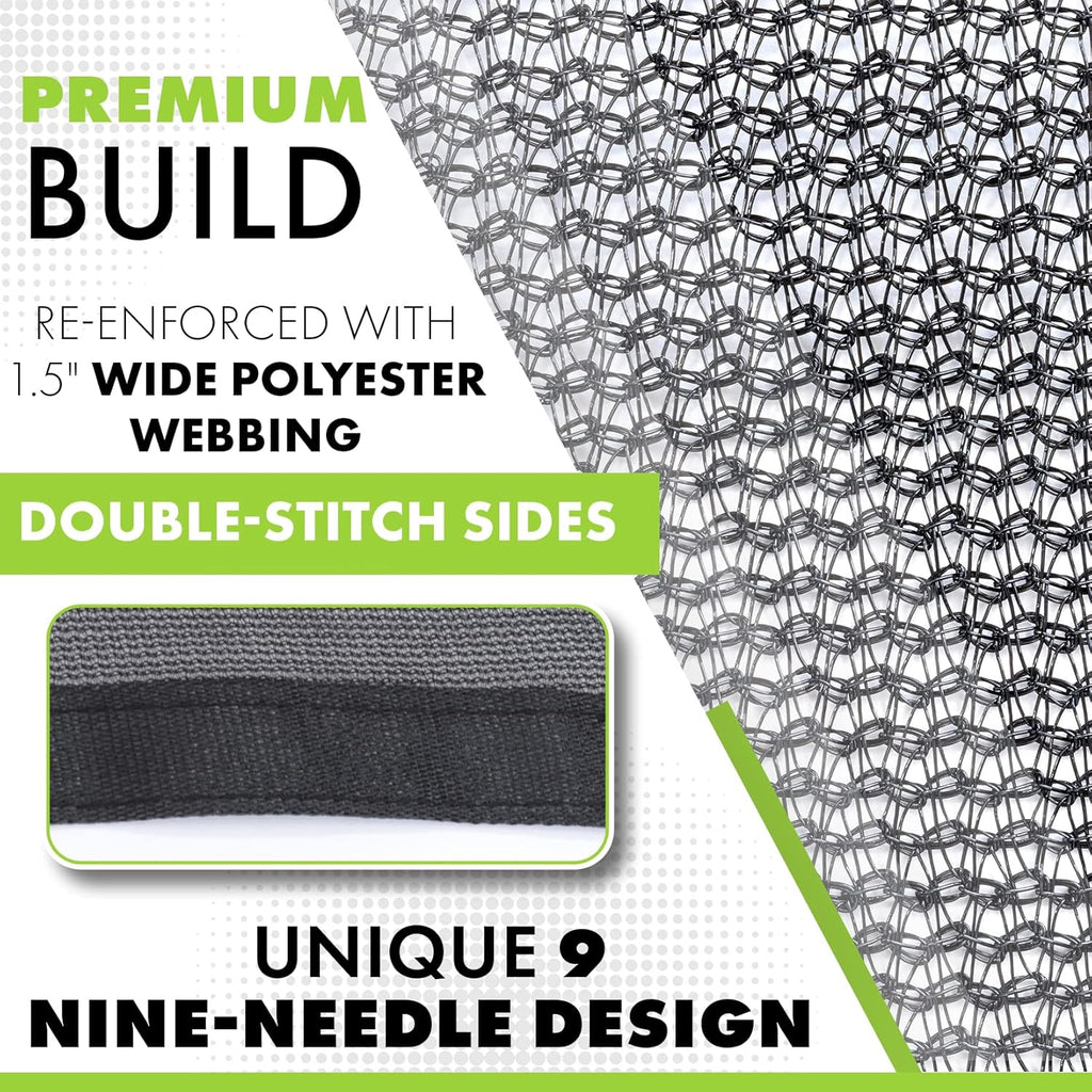 12 FT X 16 FT Heavy Duty Black Knitted Mesh Tarp with Grommets W62191