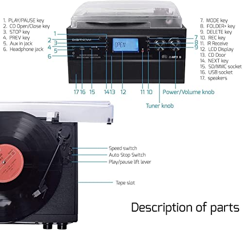 Bluetooth Record Player Turntable with Stereo Speaker A119811