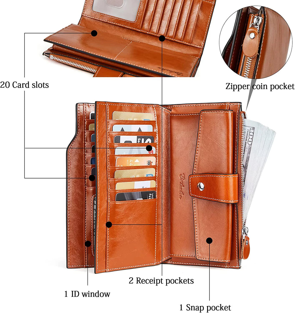 Large Capacity Leather Credit Cards Holder Phone Clutch E392