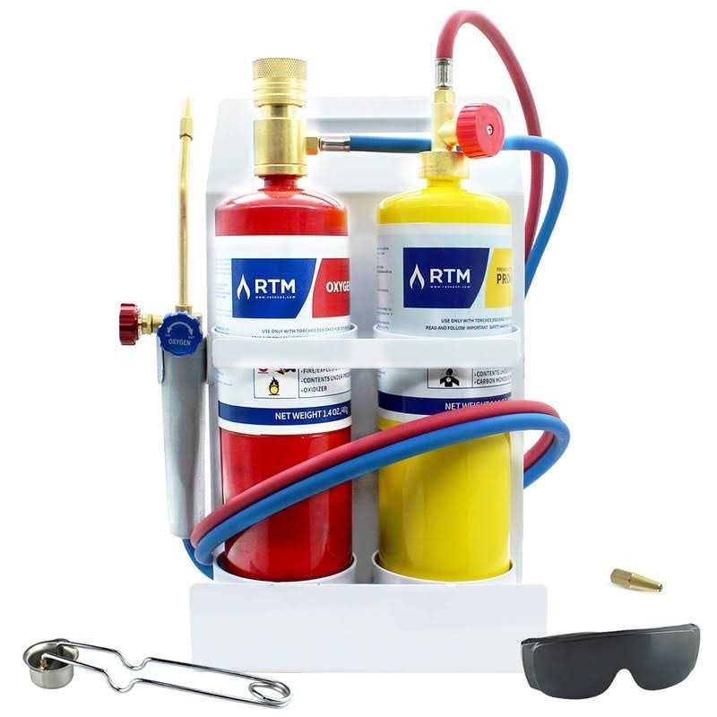 Oxygen MAPP Torch Kit Portable Cylinder Metal Stand H42207