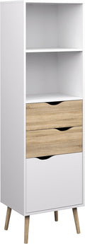 White Oak 2 Drawer 1 Door Bookcase T542502