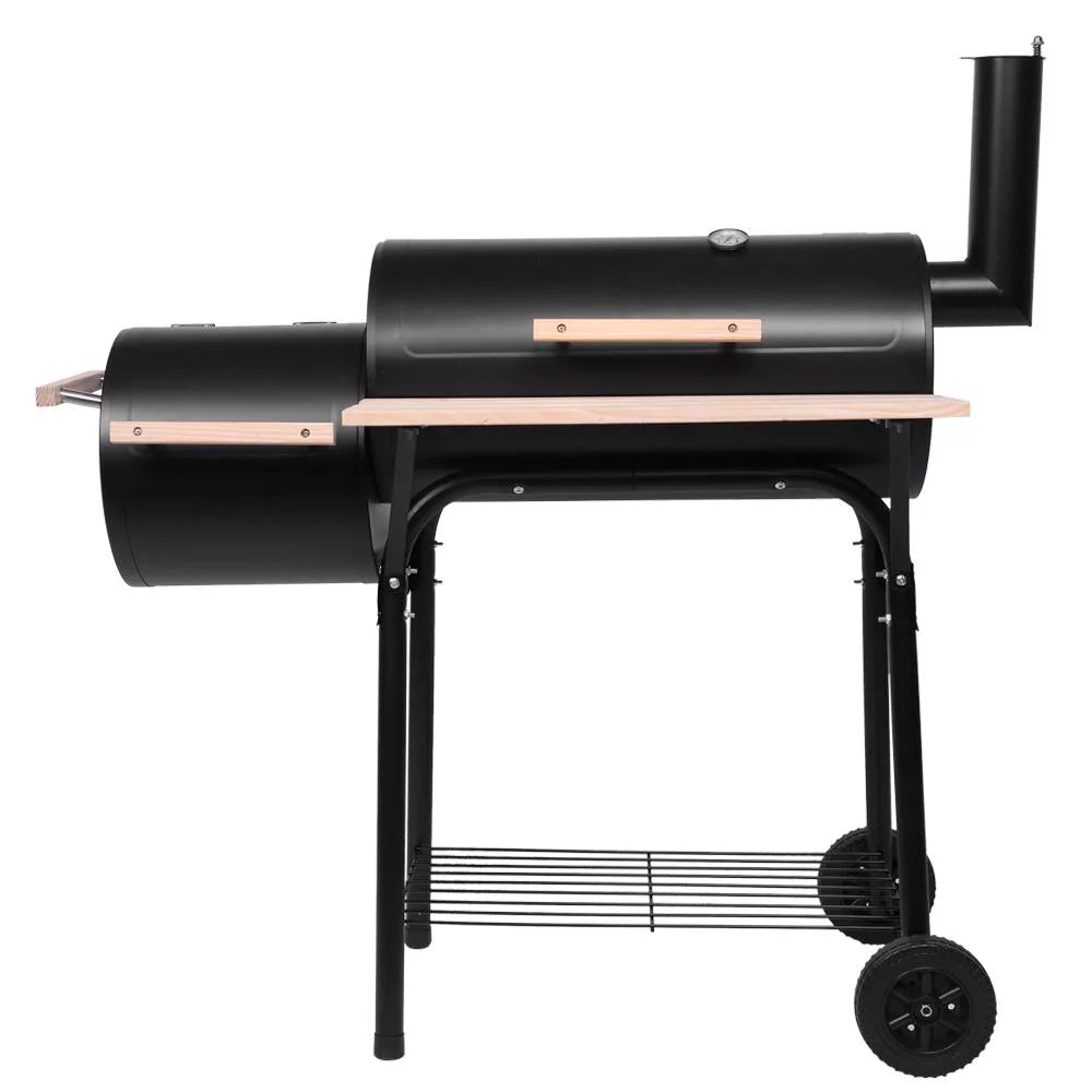 Charcoal Grill Portable BBQ Grill and Offset Smoker Steel BBQ Pit B172