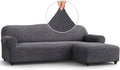 Dark Grey 1-Piece Sectional Sofa Slipcover G10064