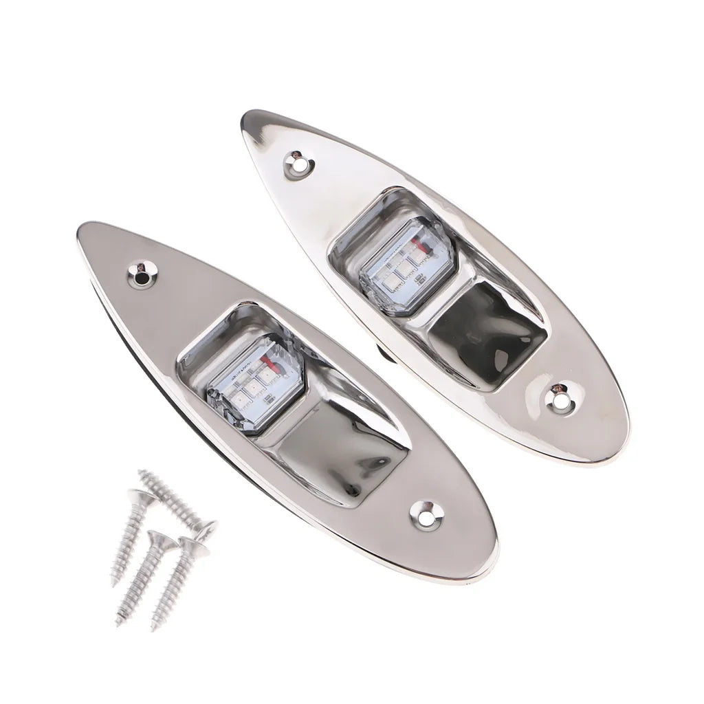 Pair of Marine Boat LED Side Tear Drop Lights Vertical Mount B1261