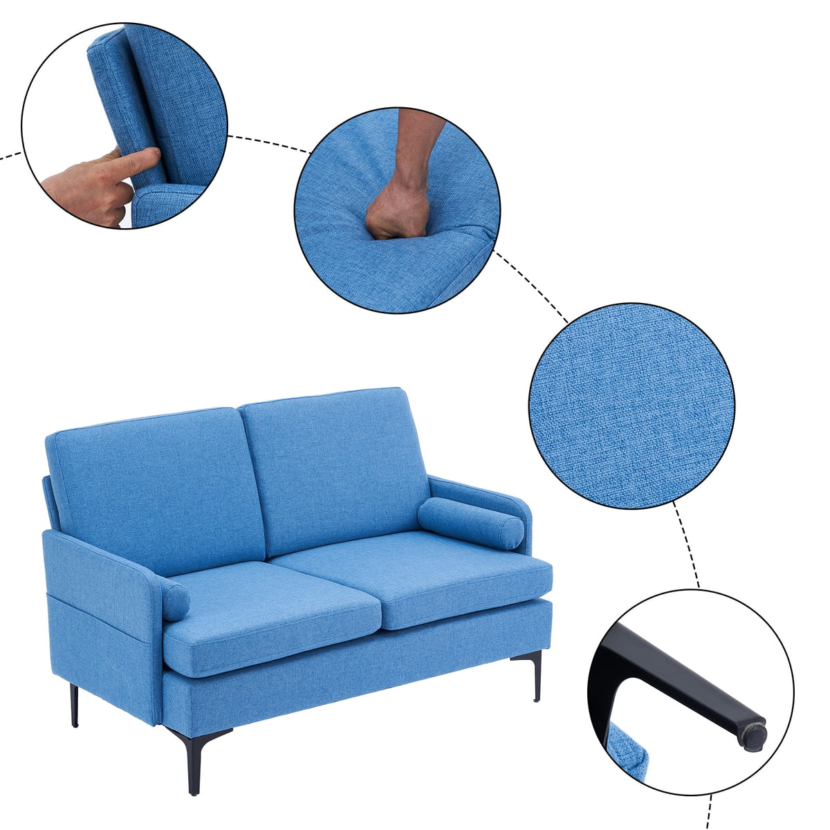 Mid-Century Modern Love Seat L126