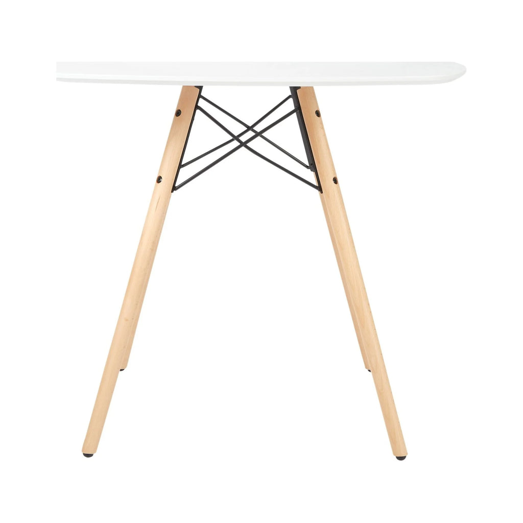 White Dining Table with Wood Legs U9968