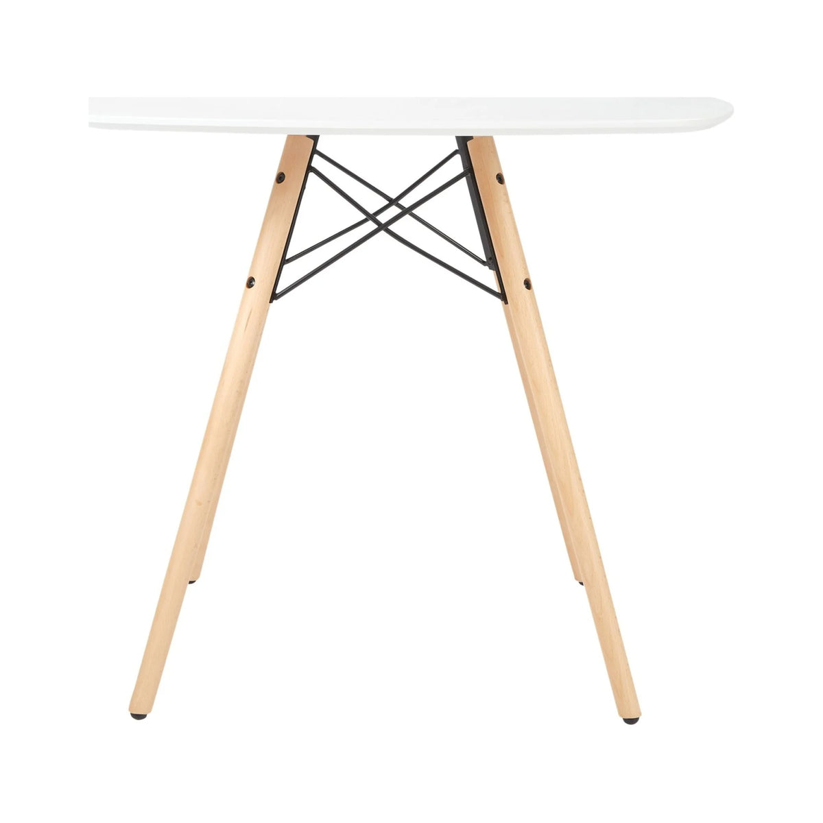 White Dining Table with Wood Legs U9968