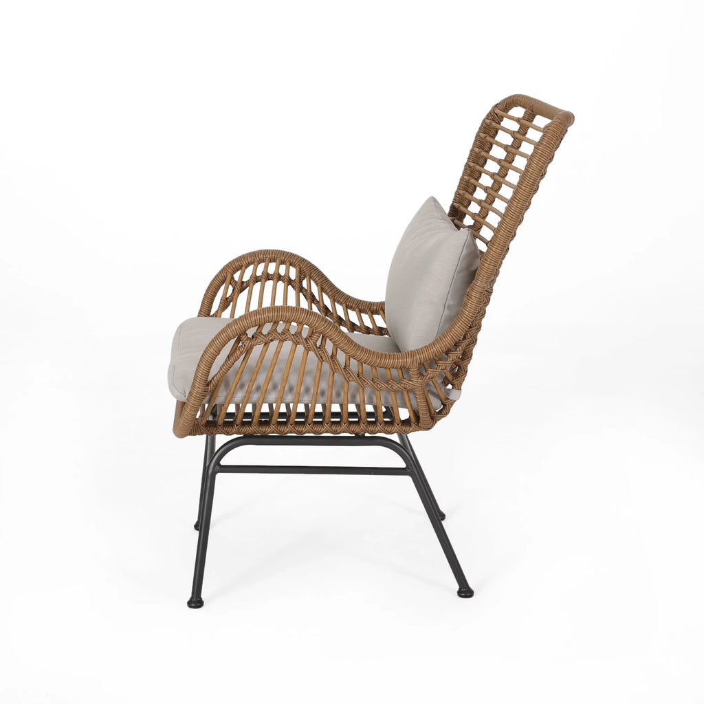 Indoor Wicker Club Chairs with Cushions Set of 2 H475694