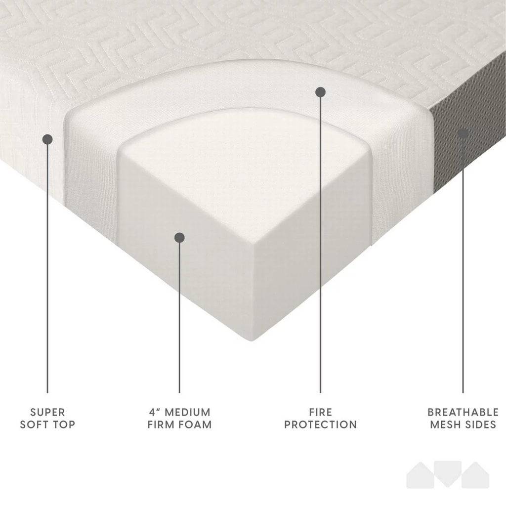 4-Inch Foam Tri Folding Mattress with Washable Cover, Full Size H541606