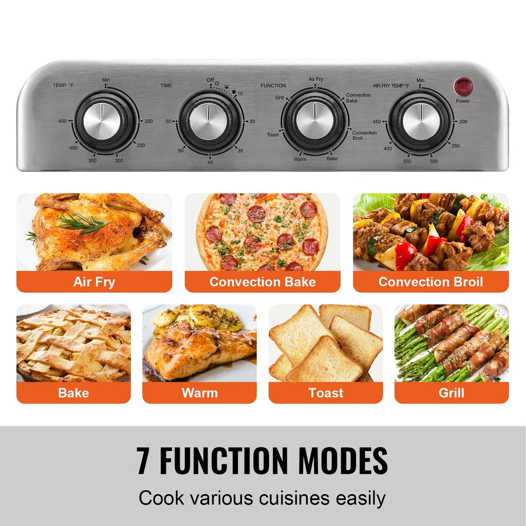 7-IN-1 Air Fryer Toaster Oven 18L Stainless Steel 1700W B697