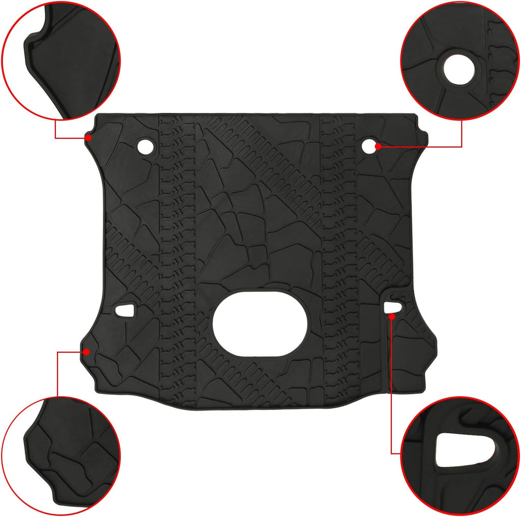 Black TPE Cargo Liner Rear Floor Mat for Jeep Wrangler Unlimited 4 door M4842