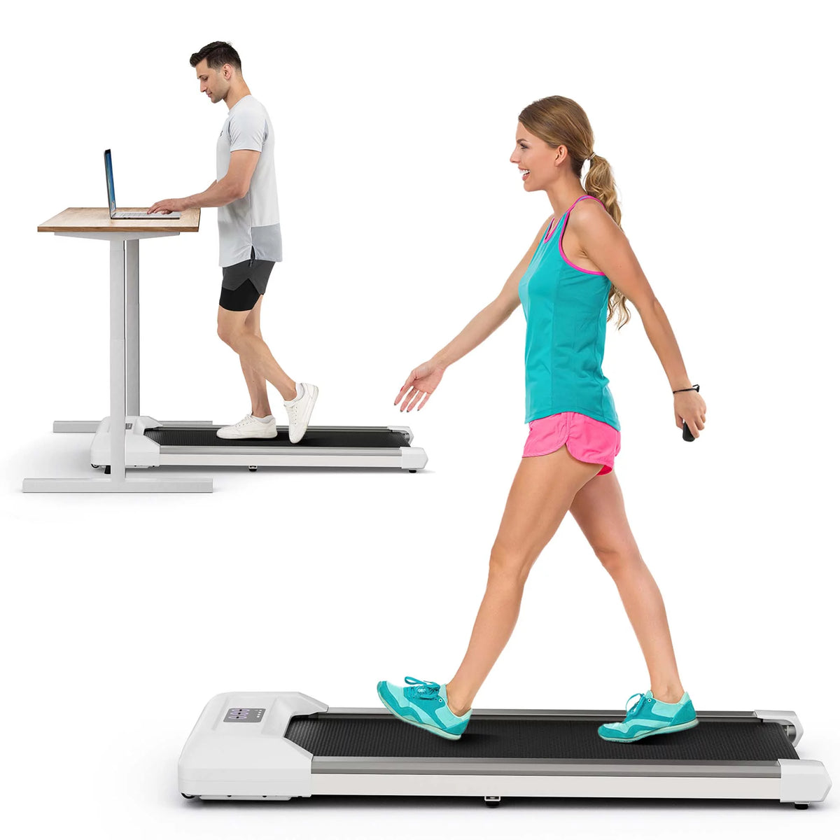 0.6-3.8MPH Walking Pad Under Desk Treadmill Black V6140