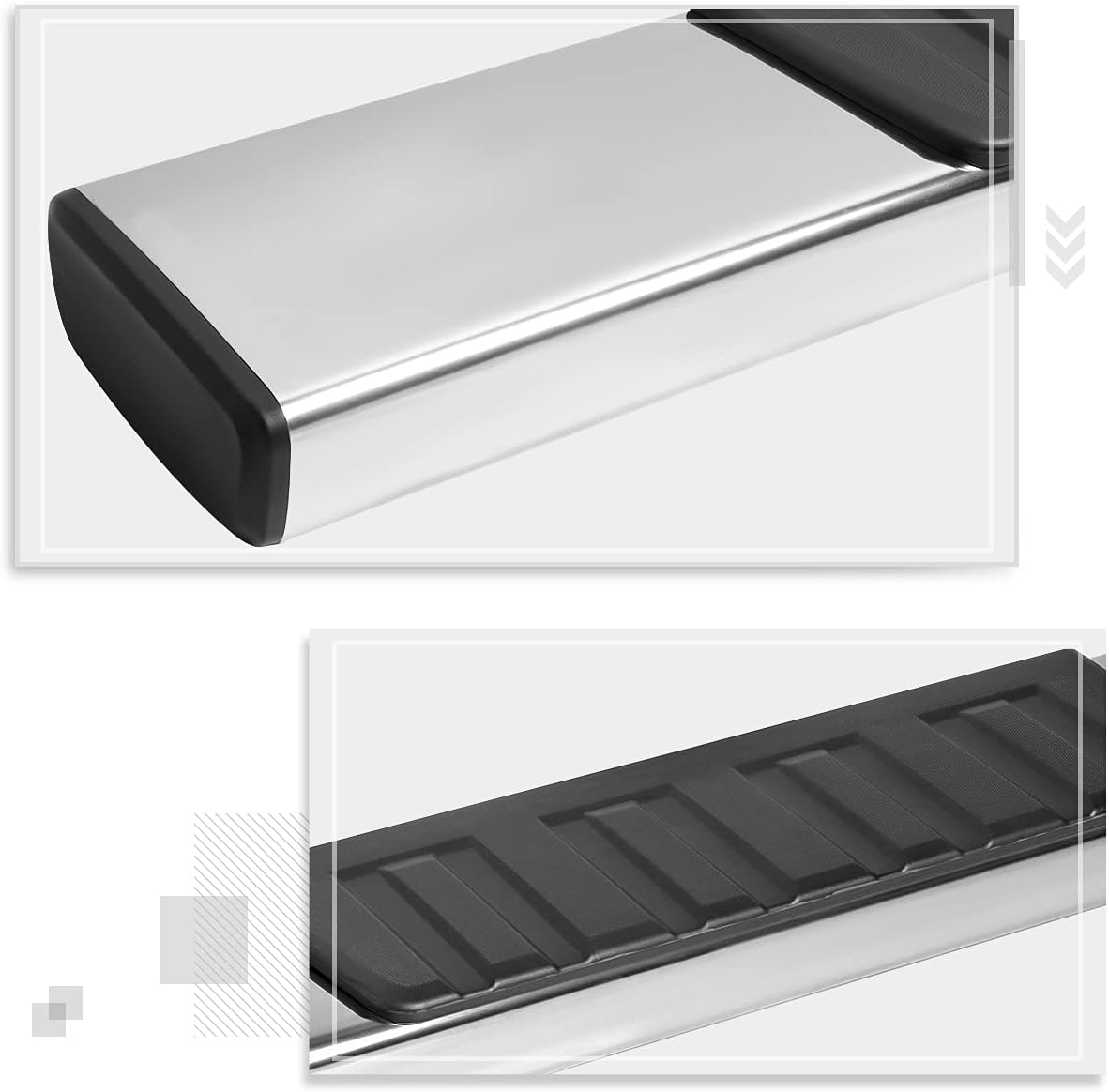 (2Pcs) 6 Inch Chrome Running Boards Side Step Bars Y301412