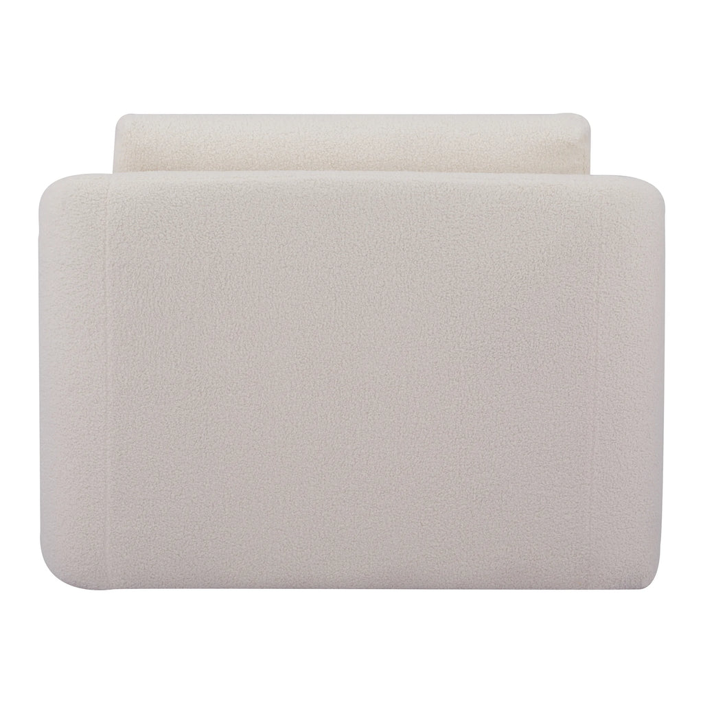 Ivory Polyester Sherpa Convertible Chair S49766