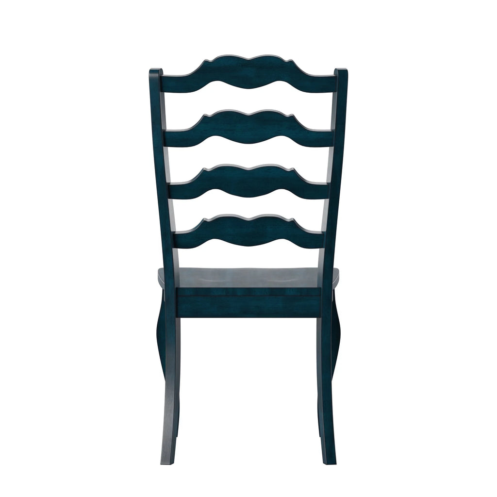 Wood Dining Chairs, Set of 2, Antique Dark Denim Blue A208326