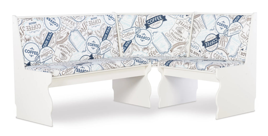 White Dining Nook with Table and Bench X598