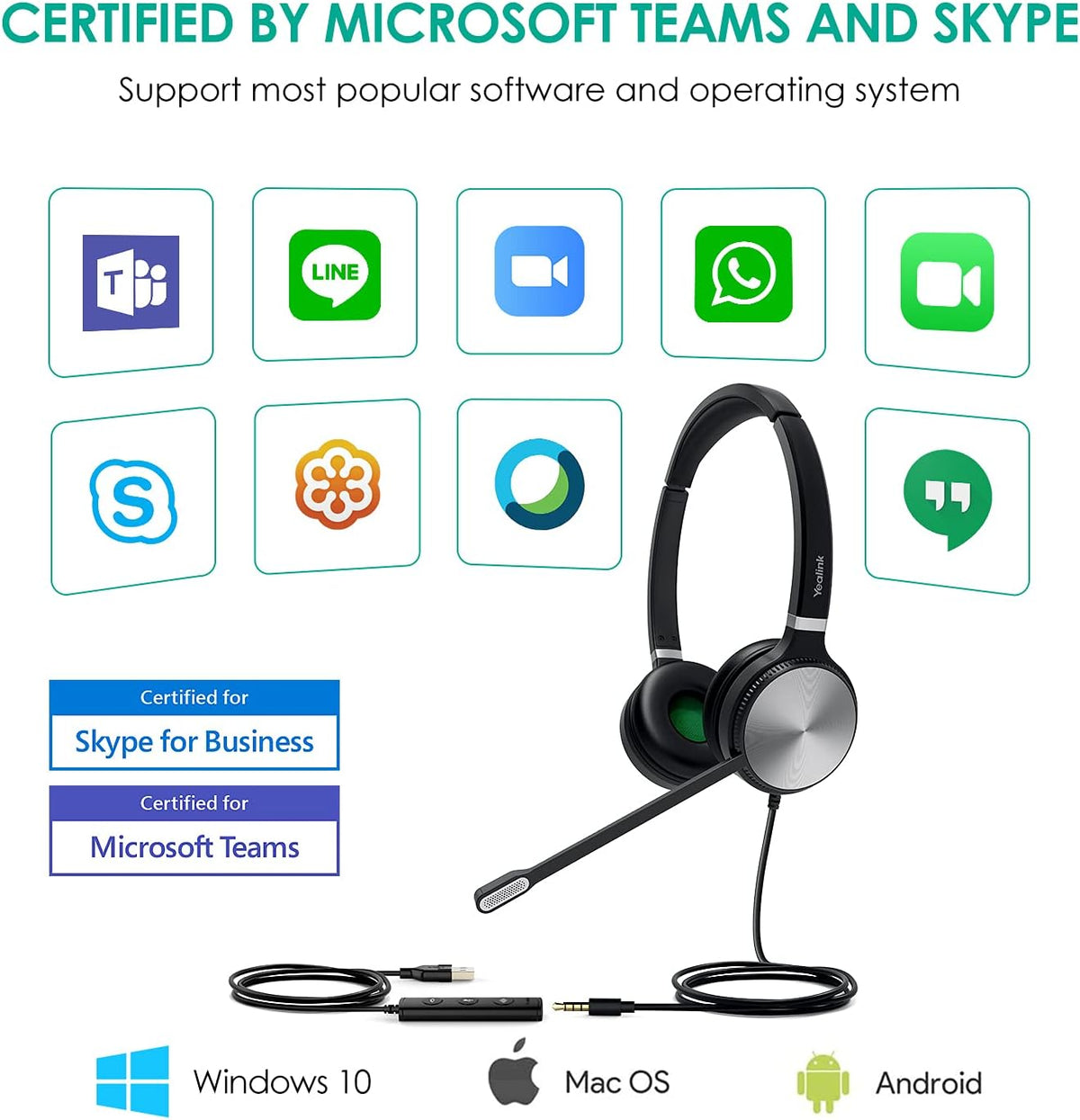 UH36-DUAL Noise Cancelling USB Wired Headset with Mic J209522