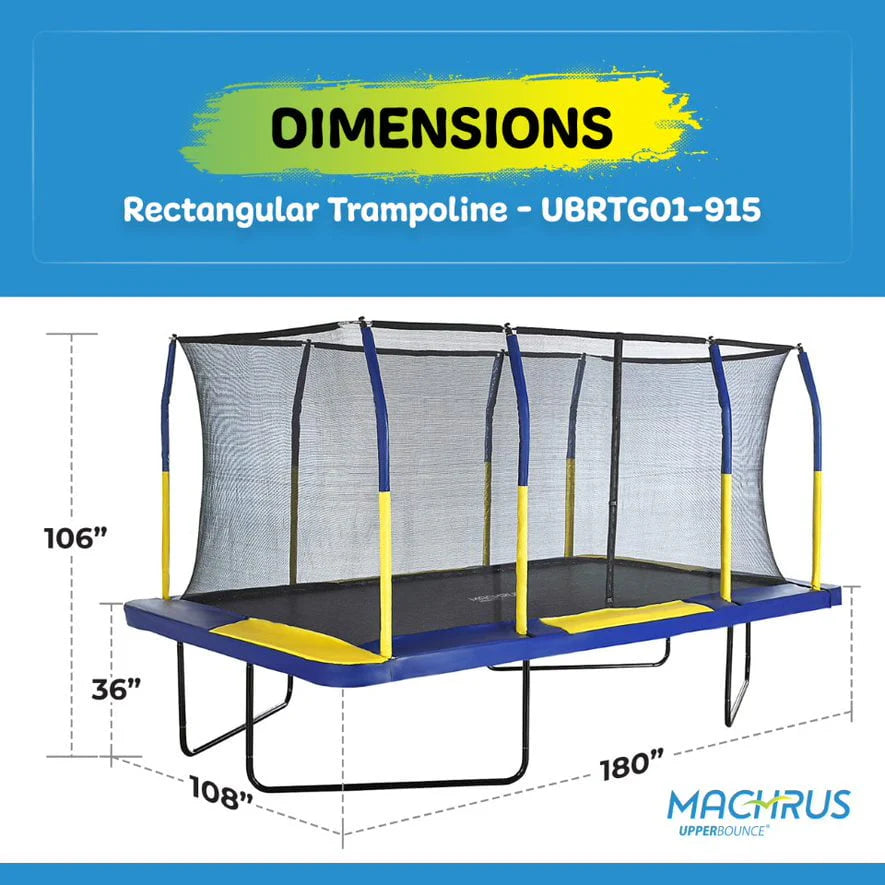 9' X 15' Rectangular Trampoline Set with Enclosure System P42289