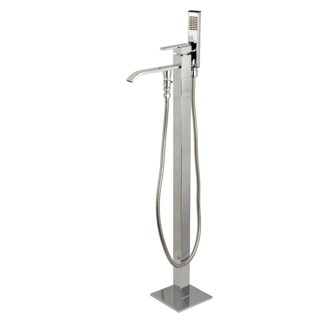 Brushed Brass Freestanding Tub Faucet with Hand Shower P25852
