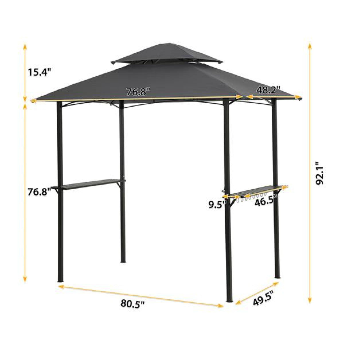 Grey Outdoor Grill Gazebo with Steel Frame Z142