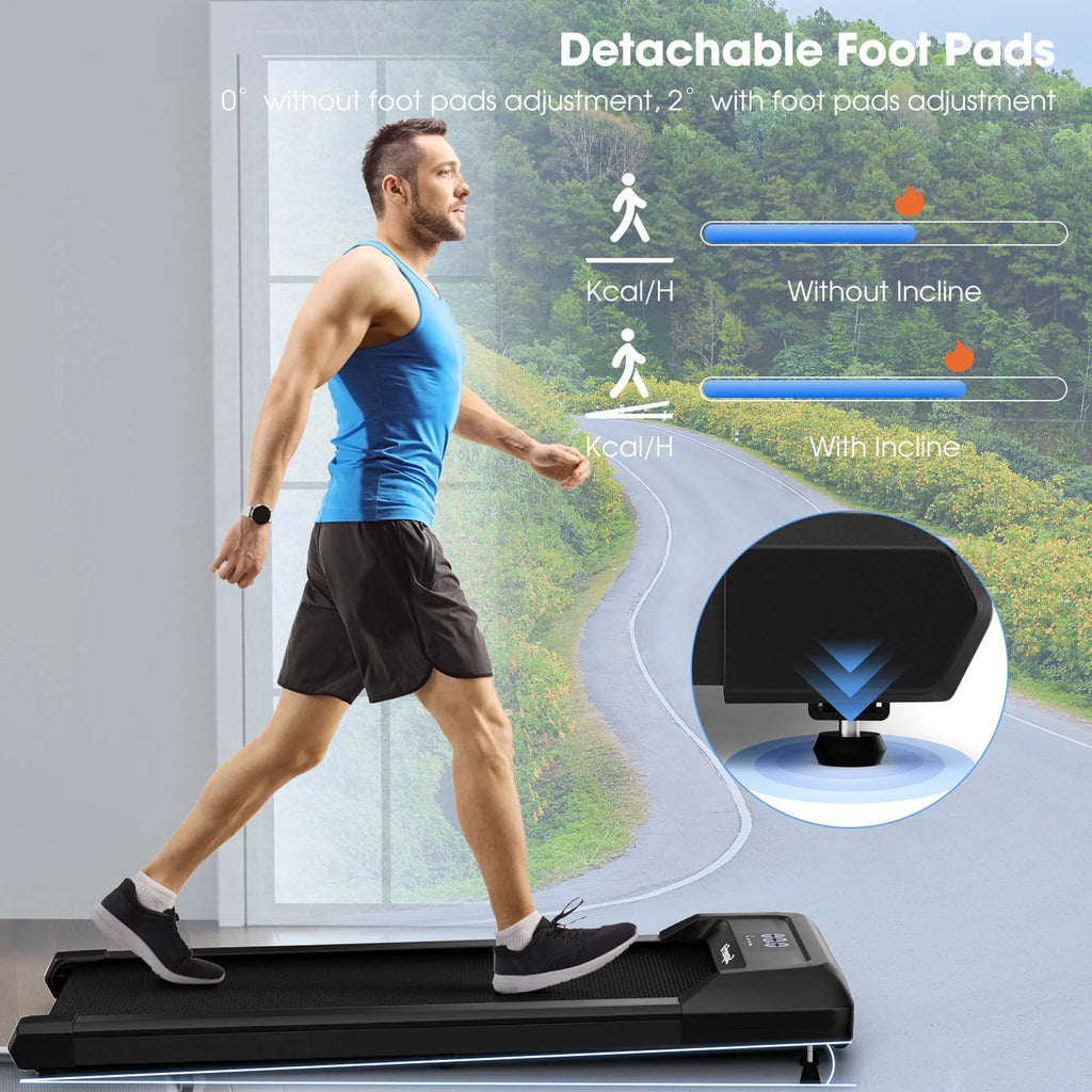0.6-3.8MPH Walking Pad Under Desk Treadmill Black V6140