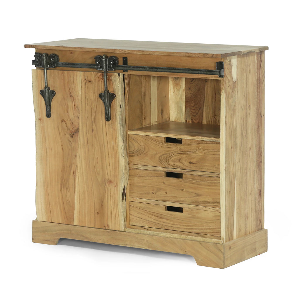 Acacia Wood Live Edge Sideboard with Sliding Door W135525
