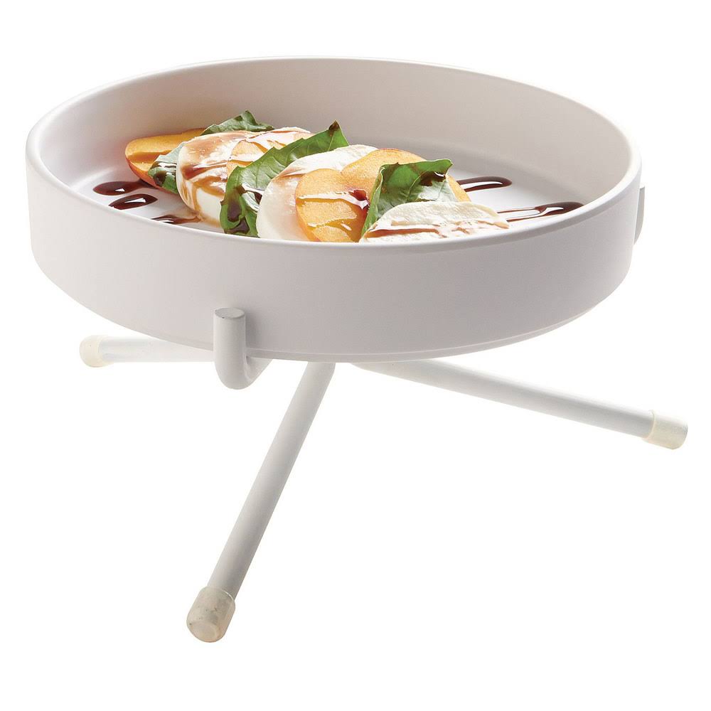 White Steel Plate Stand I4885
