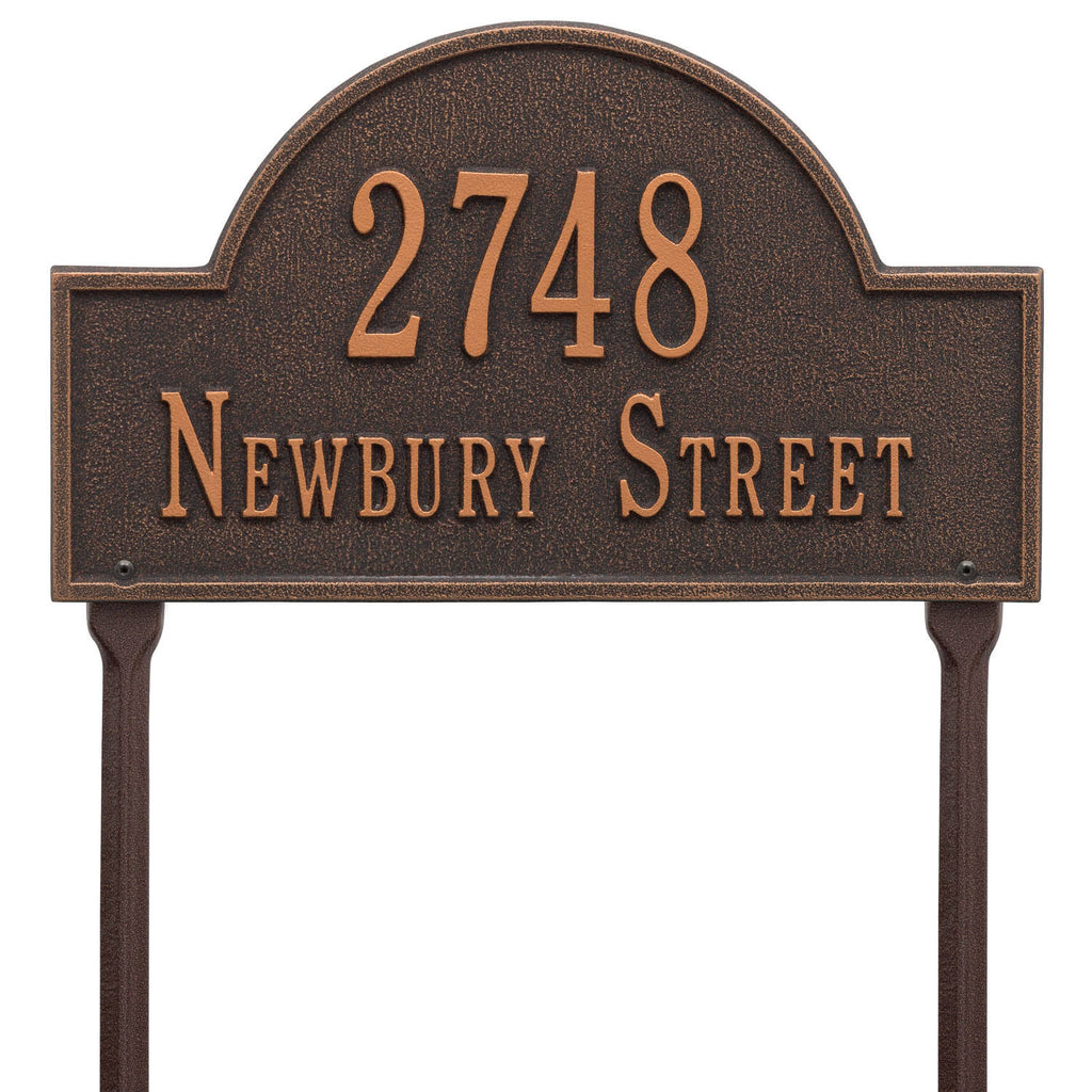 Arch Marker - Standard Lawn - Two Line in Oil Rubbed Bronze Q393