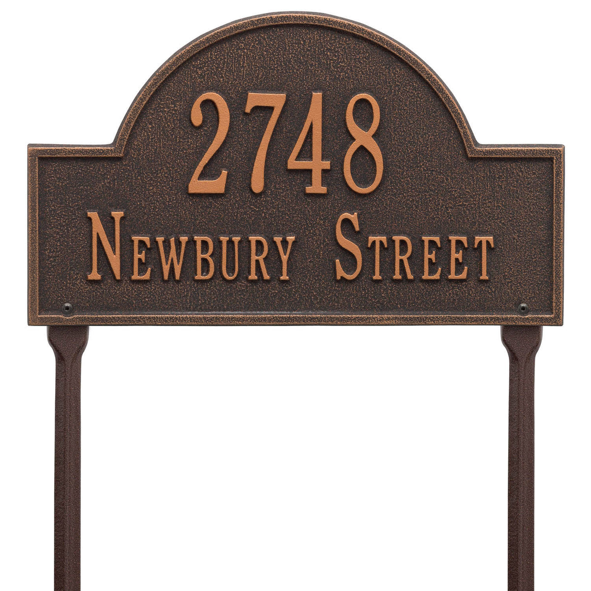 Arch Marker - Standard Lawn - Two Line in Oil Rubbed Bronze Q393
