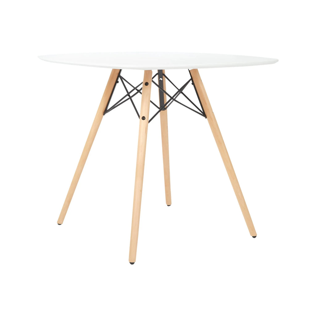 White Dining Table with Wood Legs U9968
