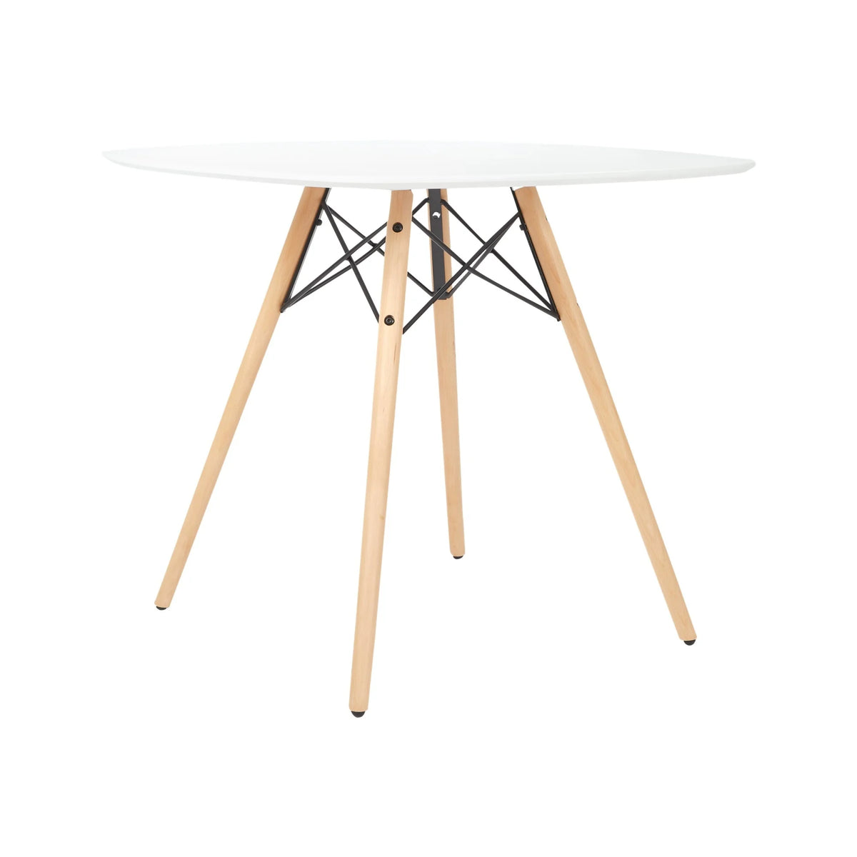 White Dining Table with Wood Legs U9968