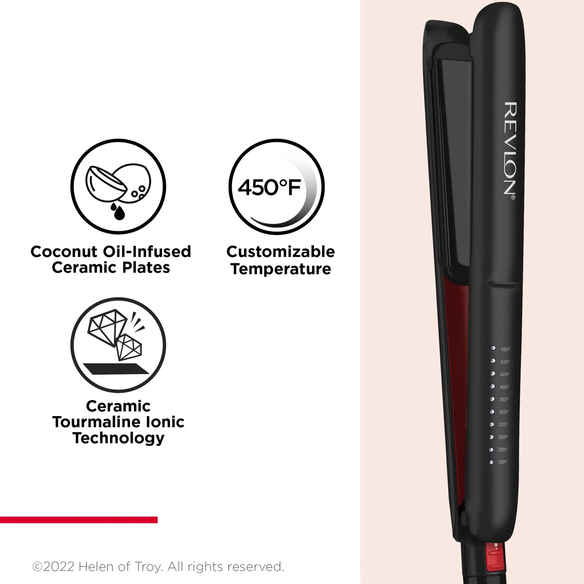 Black 1" Ceramic Flat Iron F65586
