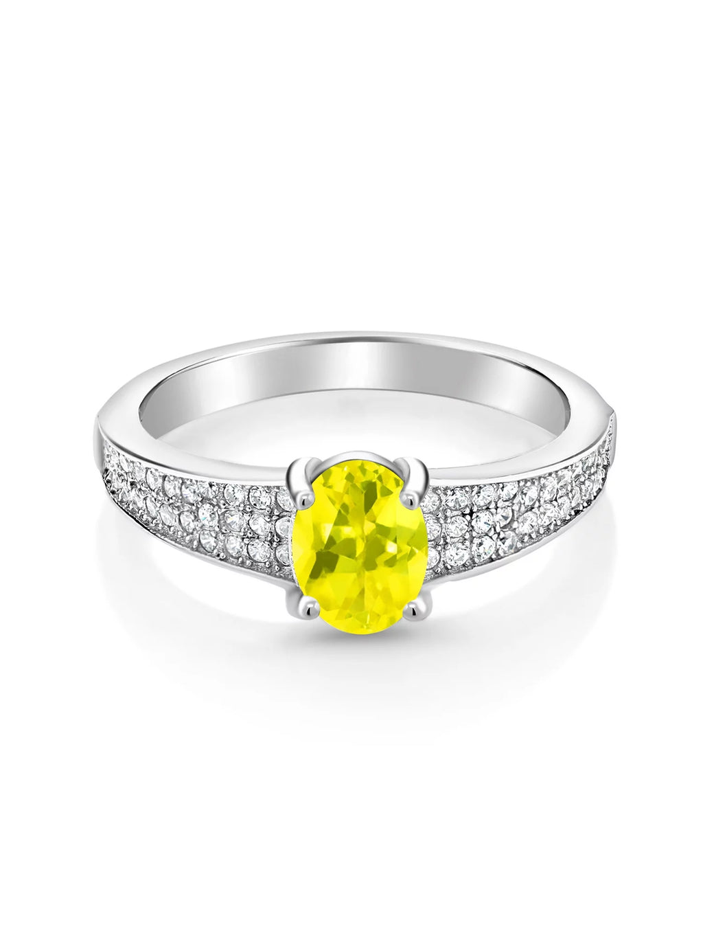 925 Sterling Silver Canary Mystic Topaz Engagement Ring Q94020