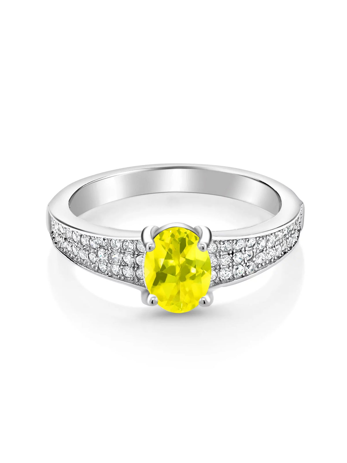 925 Sterling Silver Canary Mystic Topaz Engagement Ring Q94020