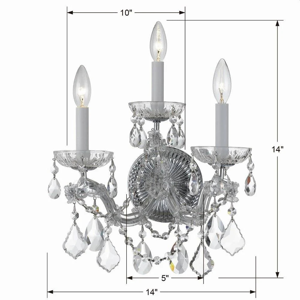 3 Light Sconce, Gold B5802