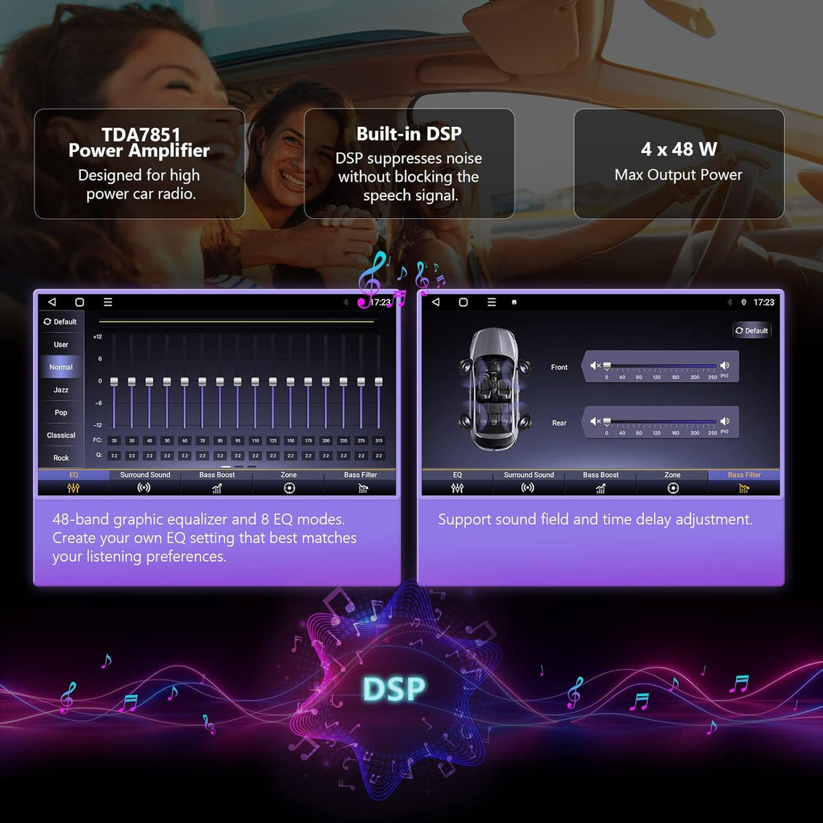 7 Inch Double Din Car Stereo Receiver with Bluetooth D305