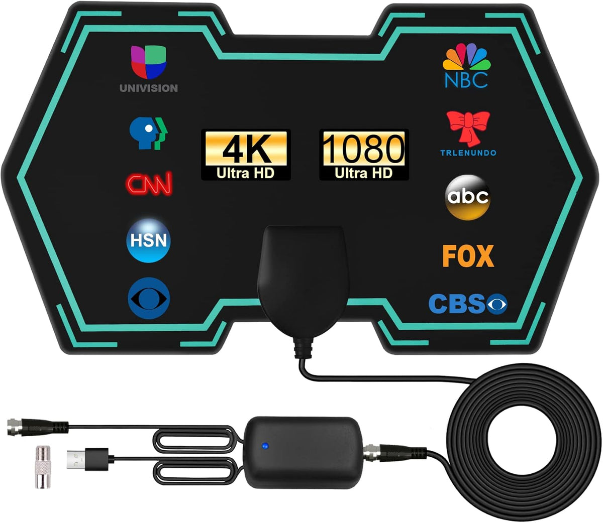 Indoor HD Digital TV Antenna 180+ Miles 4K 1080p Pack of 2 R253188