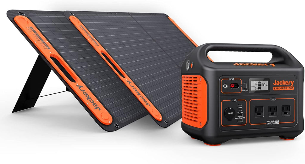 Solar Generator 1000 with 100W Solar Panel and Lithium Battery Pack V3719