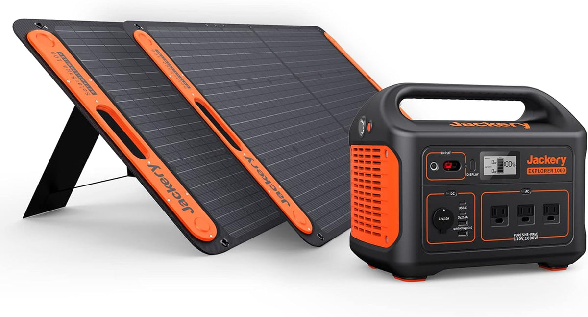 Solar Generator 1000 with 100W Solar Panel and Lithium Battery Pack V3719
