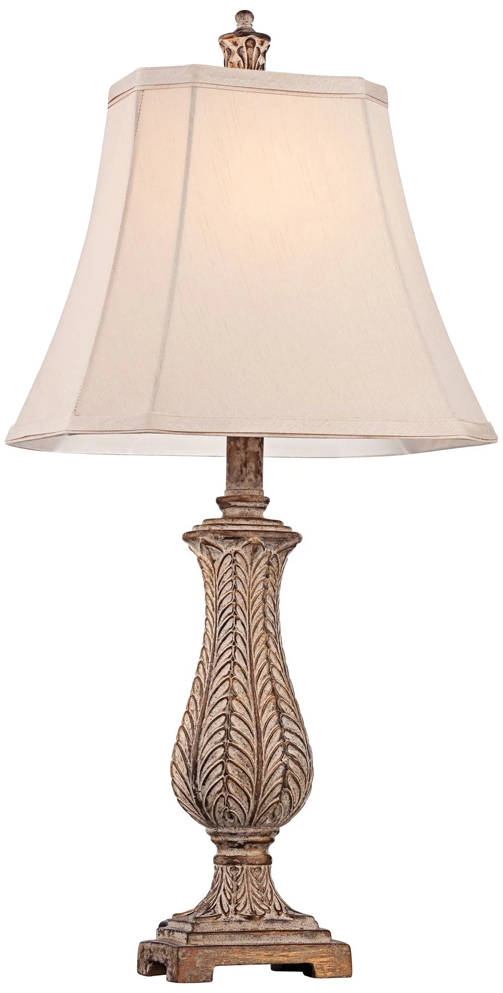 Antique Gold Table Lamp with Off White Rectangular Shade R4972