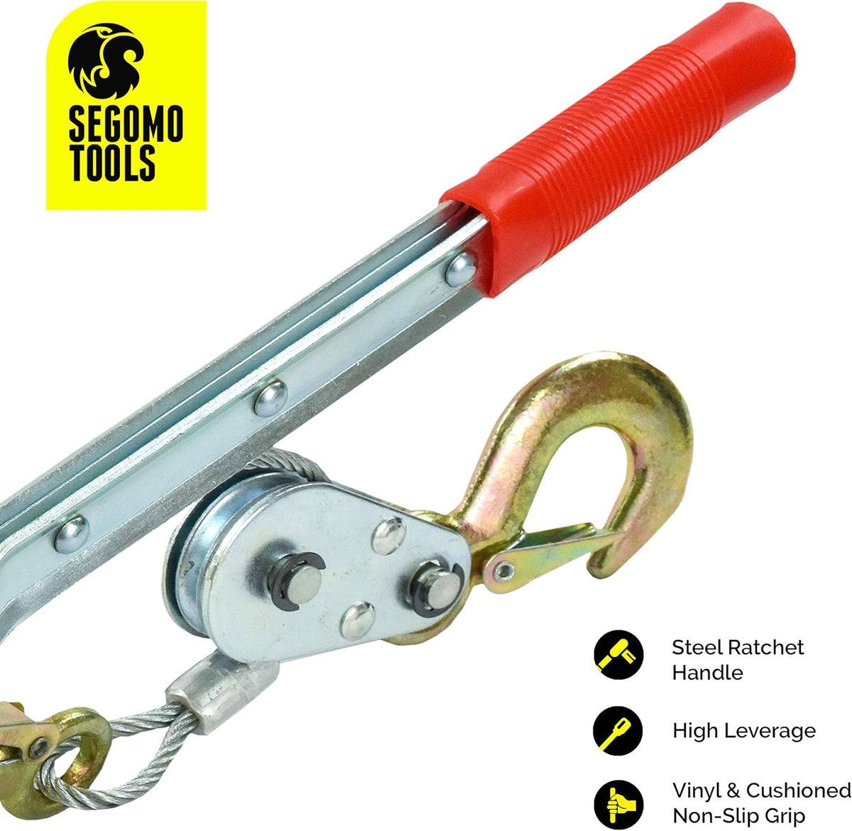 2 Ton Heavy Duty Steel Cable Dual Gear Power Ratchet Puller Tool Pack of 2 X1427