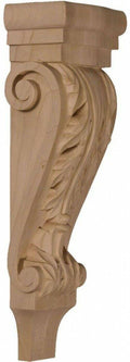 5 1/8 inchw x 3 3/8 inchd x 15 1/2 inchh Medium Acanthus Wood Corbel, Walnut V51839