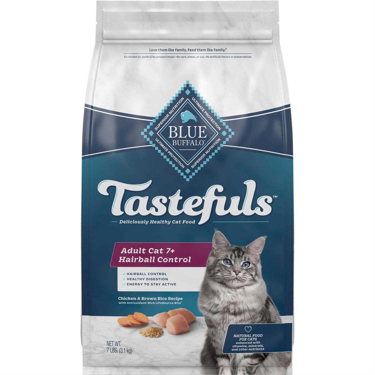 Blue Buffalo Indoor Hairball Control Mature Dry Cat Food I157352