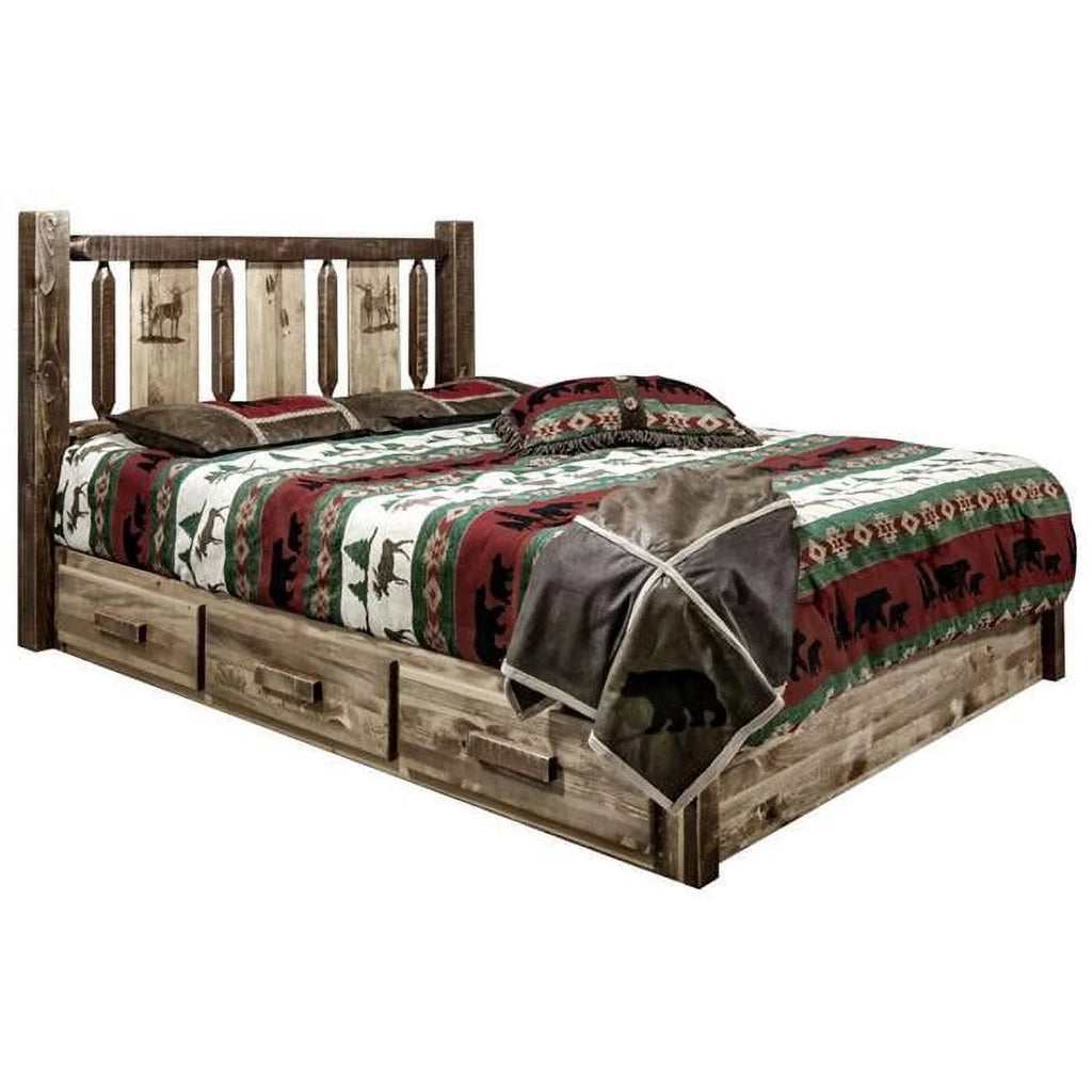 California King Platform Bed with Storage K9048