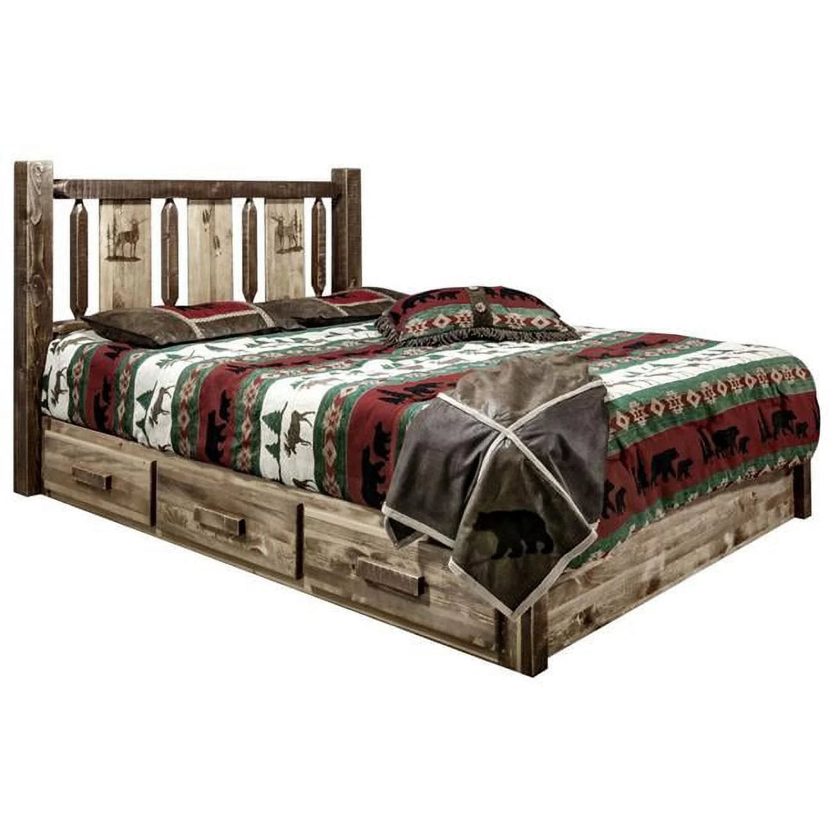 California King Platform Bed with Storage K9048