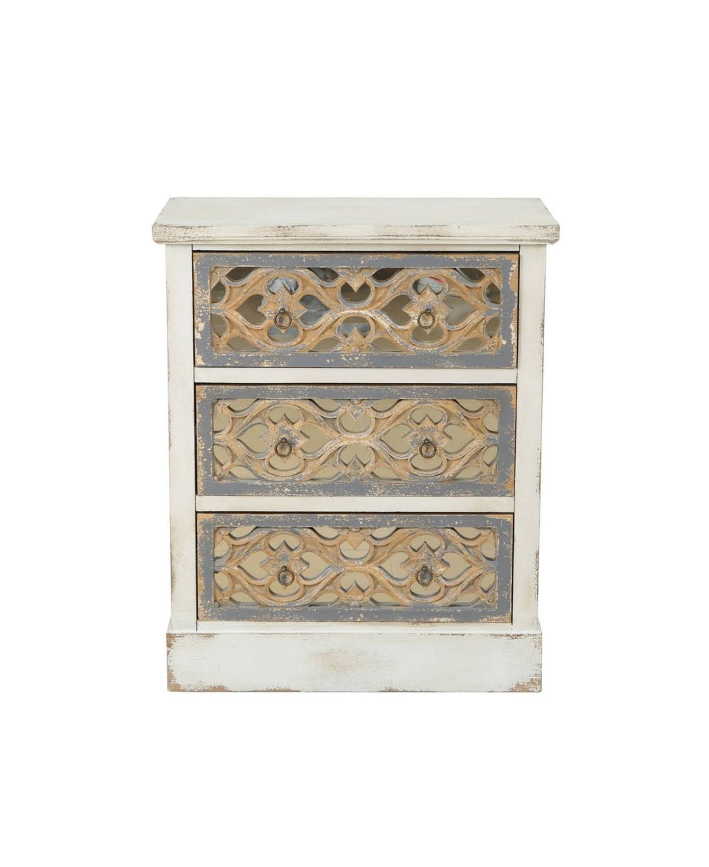 Rustic White and Natural Wood Accent Chest W204077